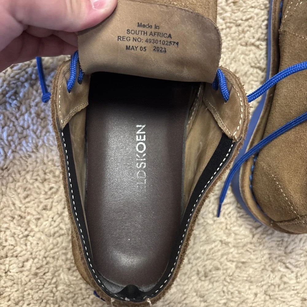 Veldskoen Heritage Mens J Bay Blue Sole Lace Up Shoes Size 7.5 $200